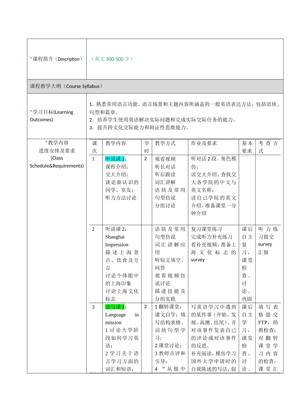 （中文）大学英语二级课程教学大纲（二级）_第2页