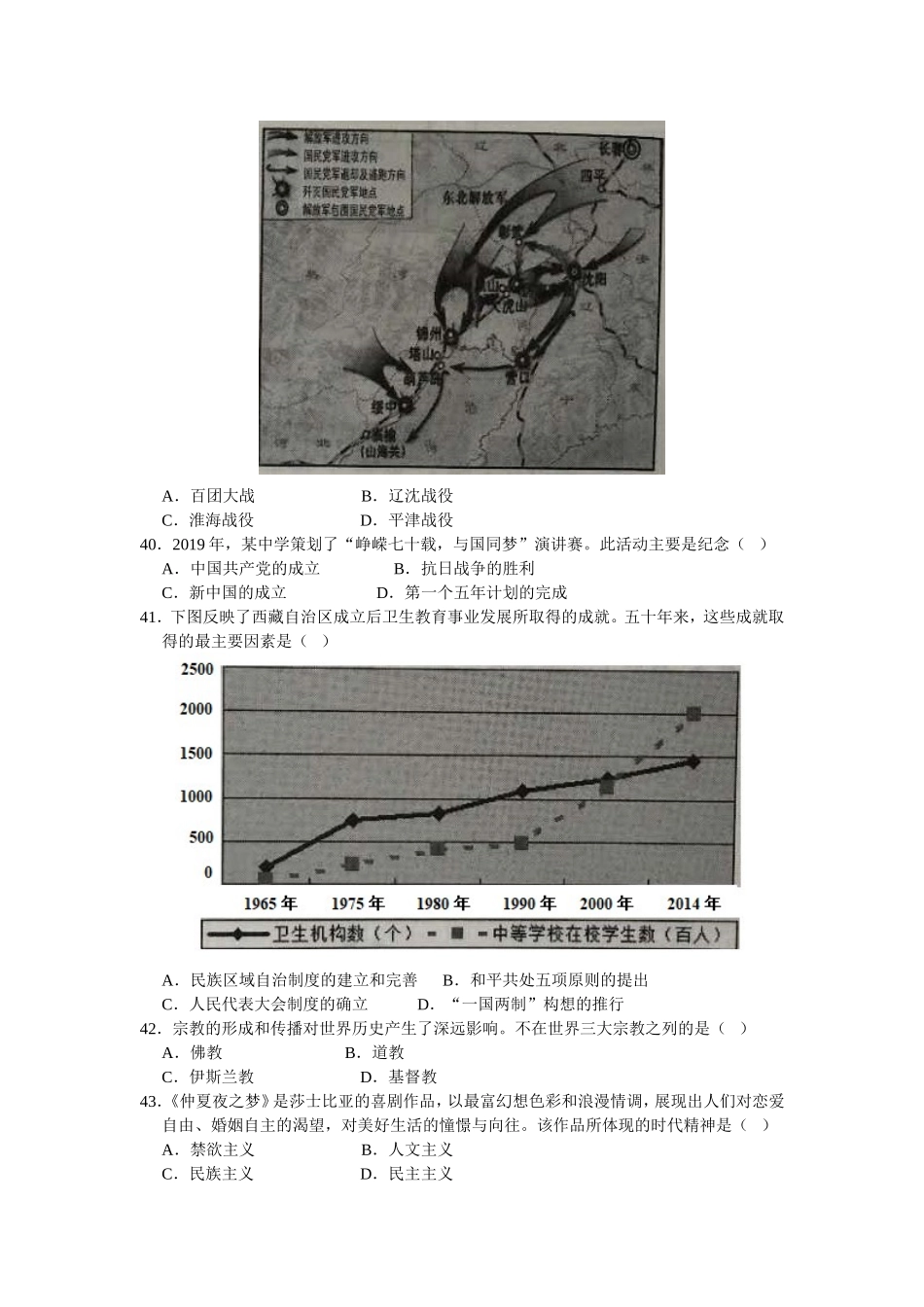 省市2初中学业水平考试历史试题_第2页