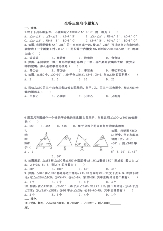全等三角形专题复习