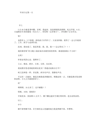 军训日记第一天