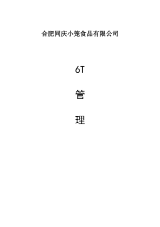 小笼食品有限公司6T管理方案