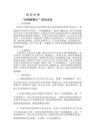学生“向国旗敬礼”活动总结