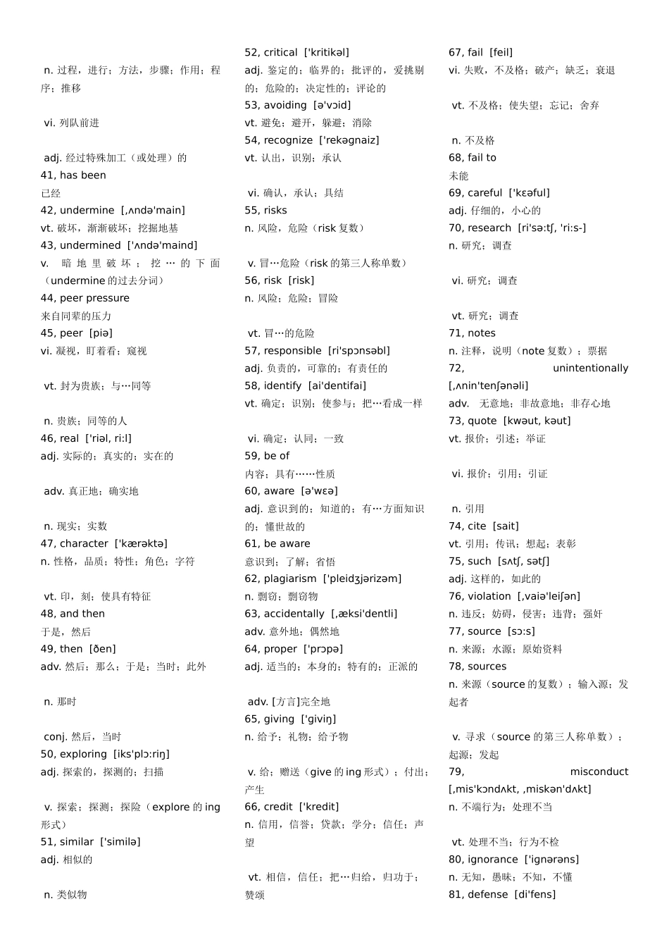 四六级单词与基本释义_第3页