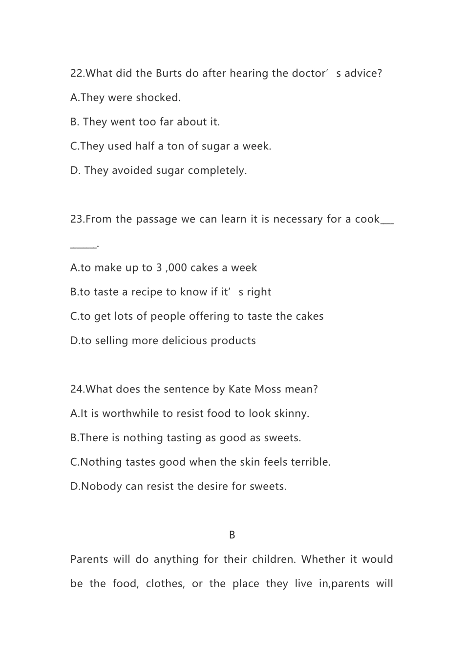 中学高三摸底联考英语试题(全国卷)_第3页