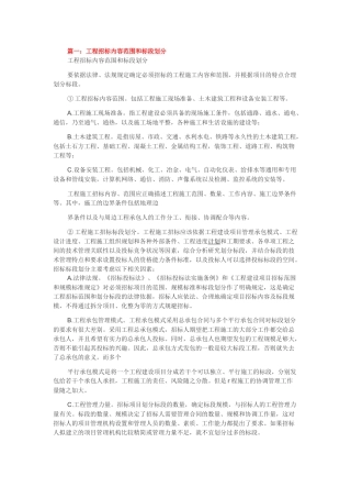 工程招标内容范围和标段划分