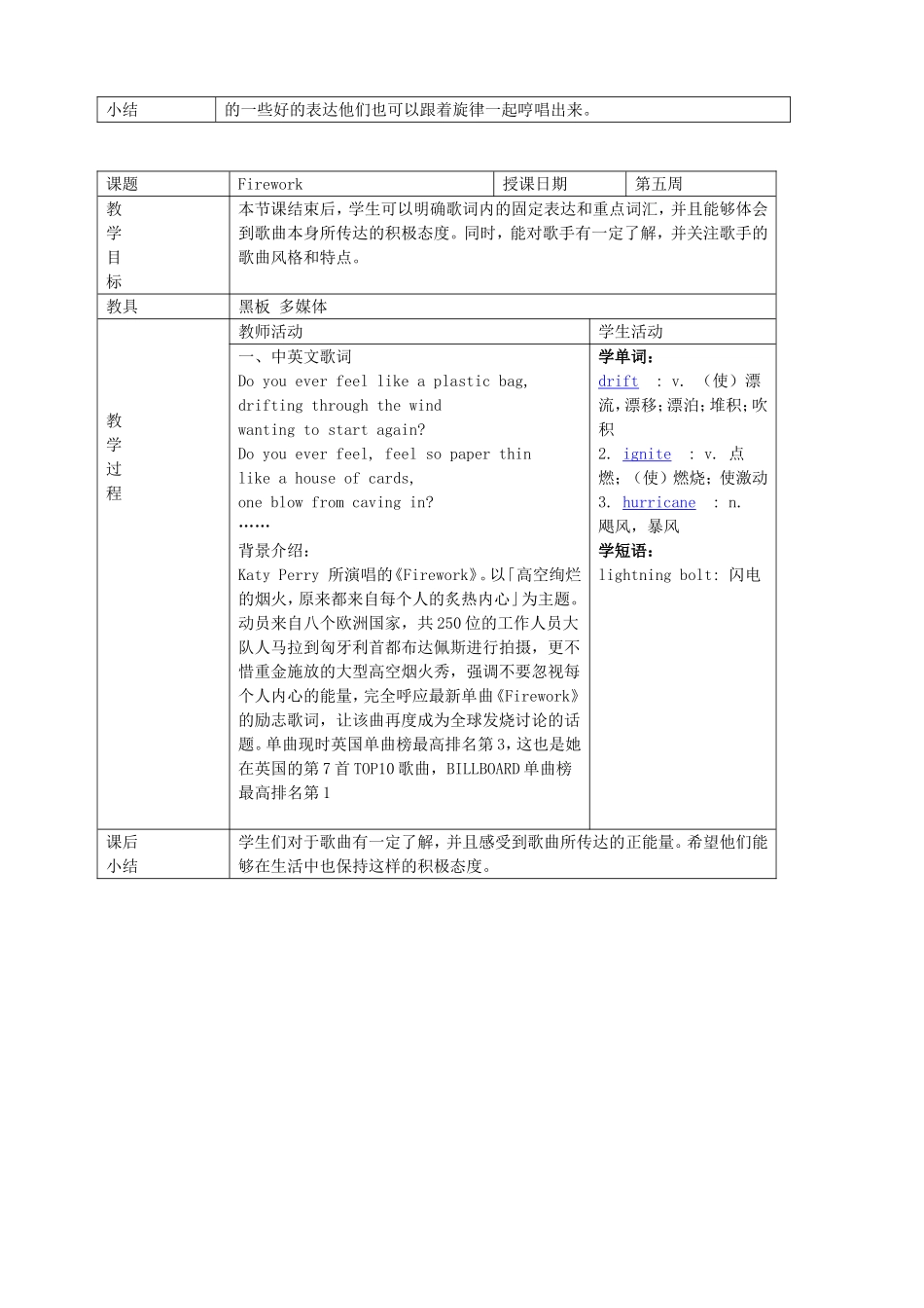 中学初中部校本课 英文歌曲赏析教学设计教案_第3页