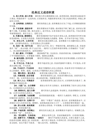 经典近义成语积累