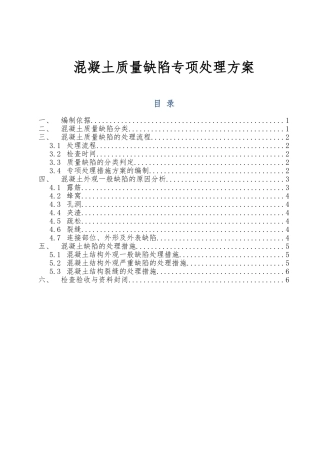 房地产混凝土质量缺陷专项处理方案