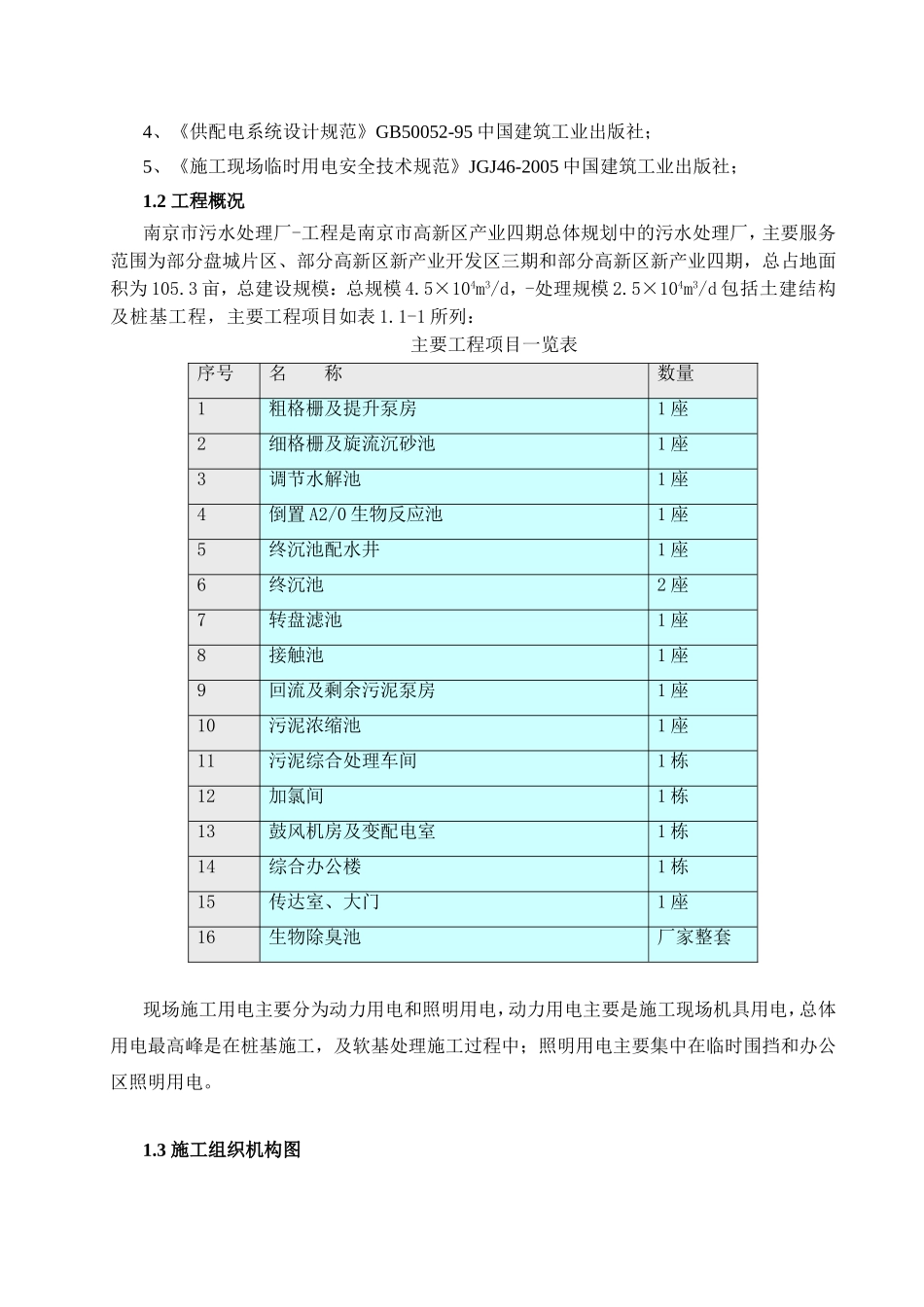 高新区产业四期总体规划中的污水处理厂施工组织设计_第3页