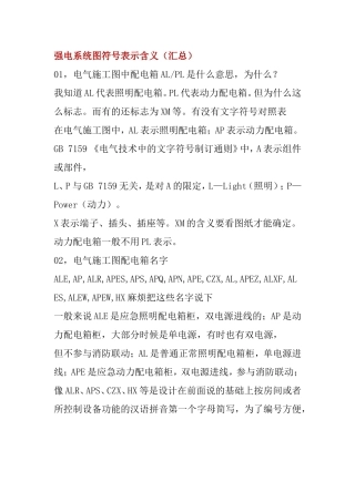 强电系统图符号表示含义（汇总）