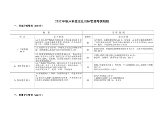 临床科室主任目标管理考核细则