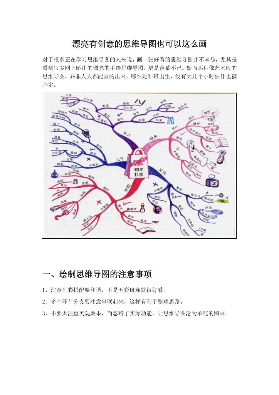 漂亮有创意的思维导图也可以这么画_第1页