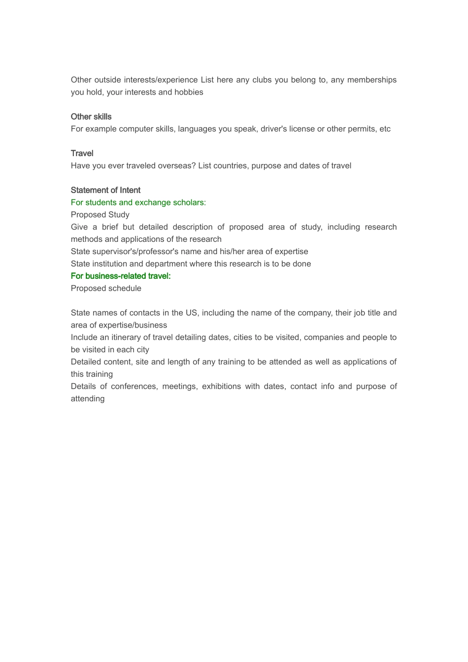 美国签证需要用到的个人简历模板（中英文）_第2页