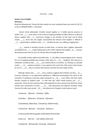 考研英语(一)试题