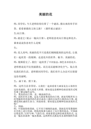 美丽的花  课堂教学设计对话