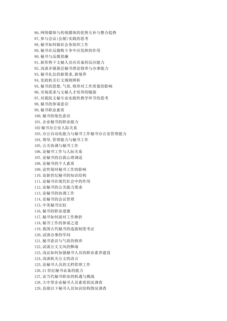 秘书专业毕业论文选题库_第3页