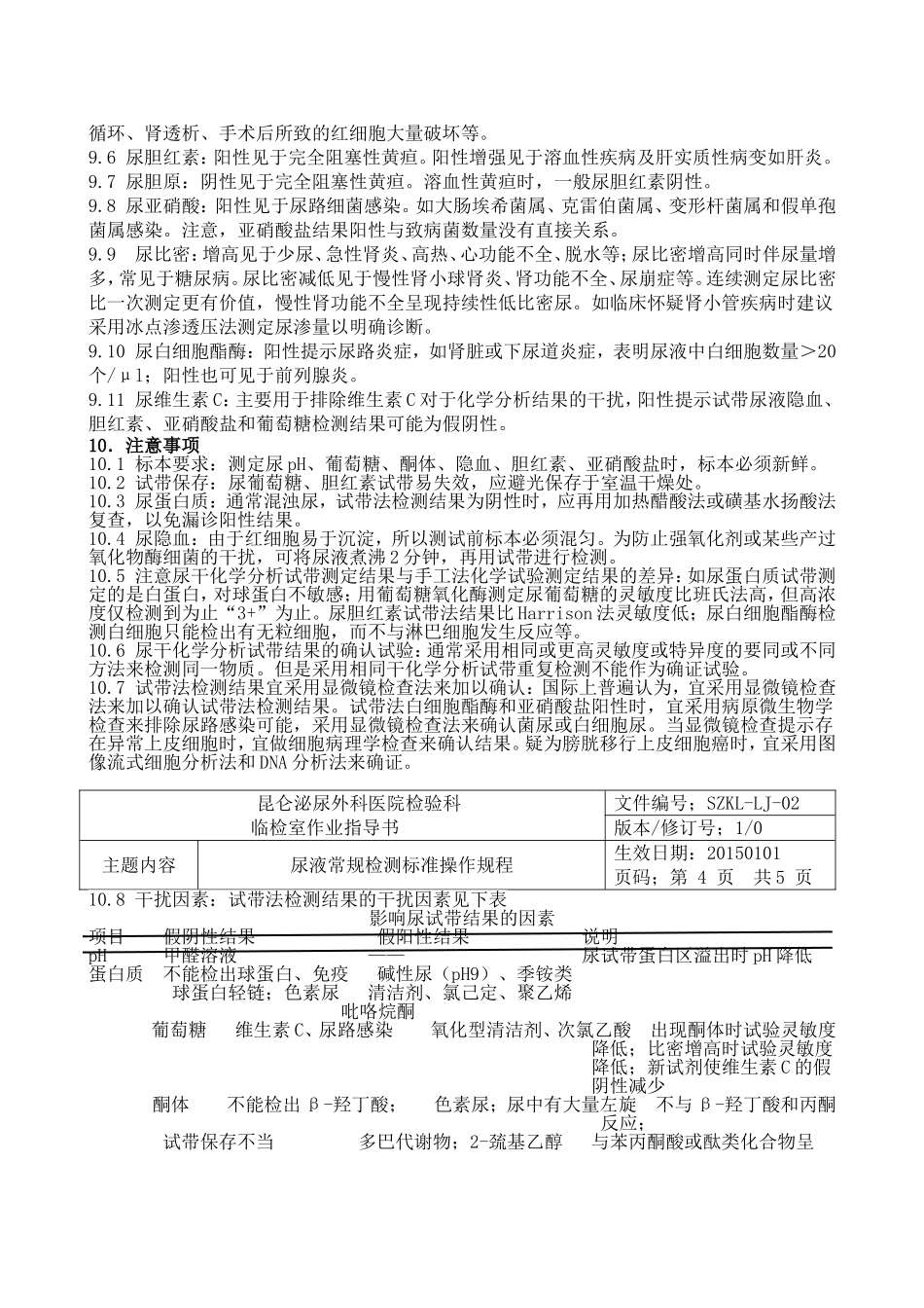 尿液常规检测标准操作规程_第3页