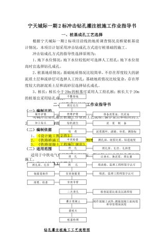 宁天城际一期2标冲击钻孔灌注桩施工作业指导书