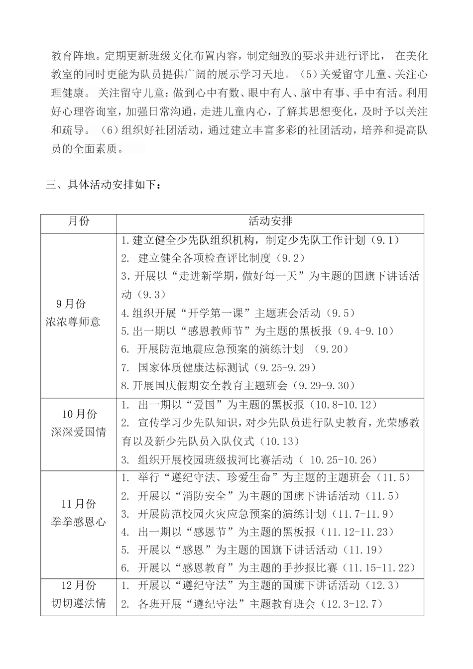 小学学年第一学期少先队工作计划_第3页