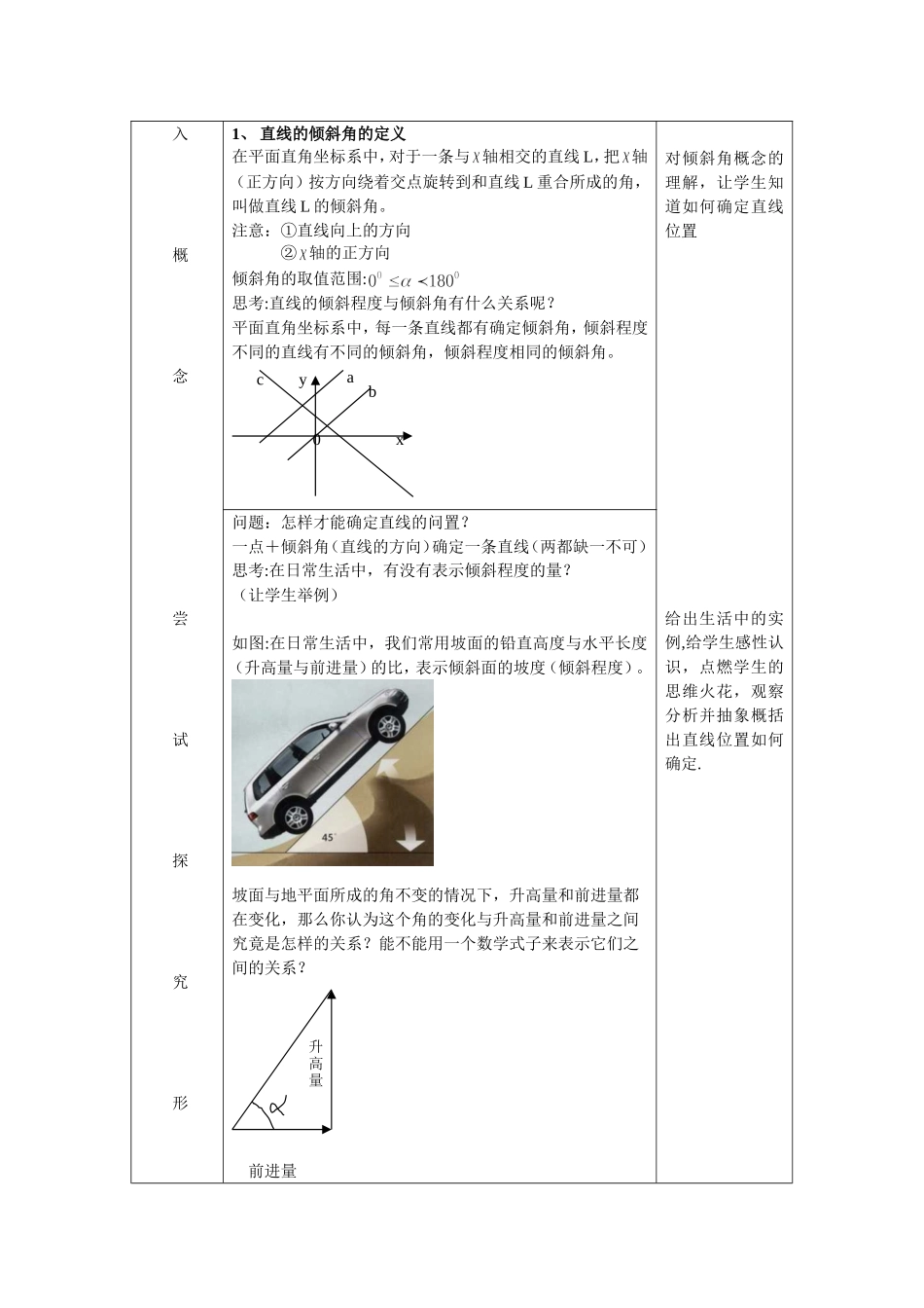 普通高中课程标准实验教科书（北师大版）数学必修2第二章第二节直线的倾斜角和斜率教学设计_第3页