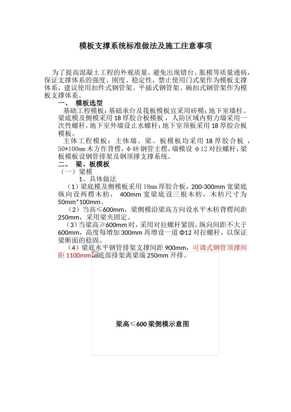 模板支撑系统标准做法及施工注意事项_第1页