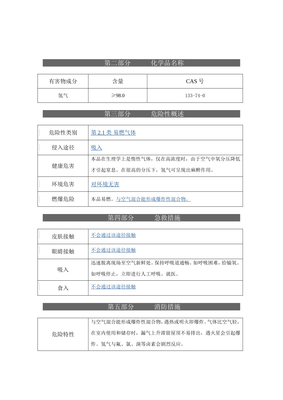 氢气安全技术说明书（MSDS）_第2页