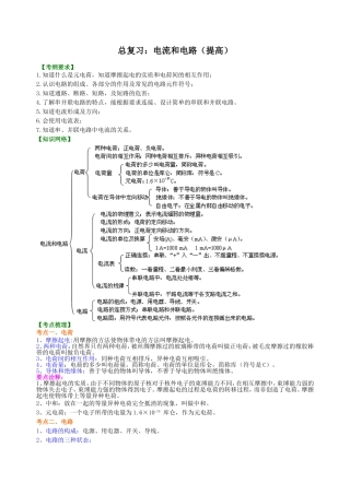 总复习：电流和电路（提高）课程