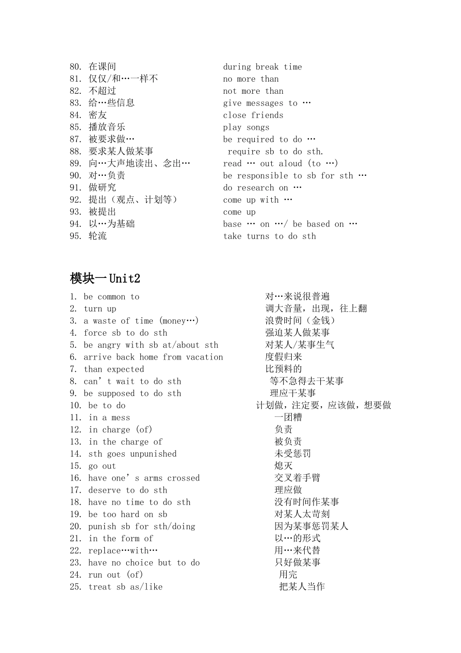 模块一unit1英语单词汇总_第3页