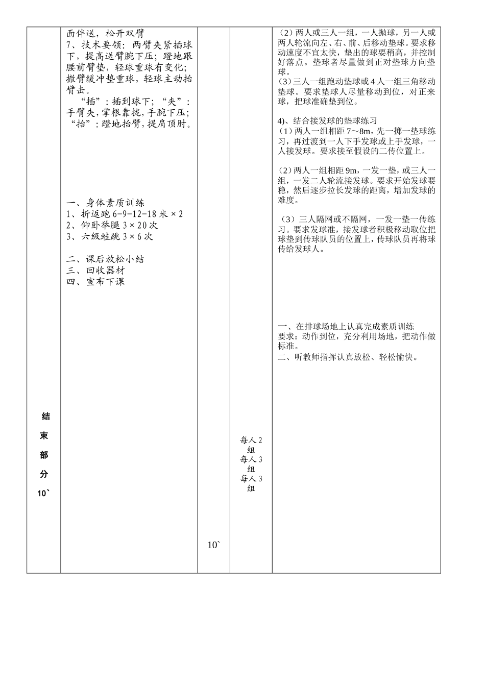 排球公共选修课教案　_第3页