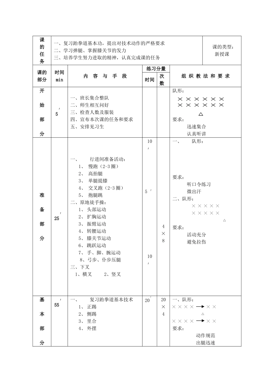 实验中学附属小学中学跆拳道教案_第3页