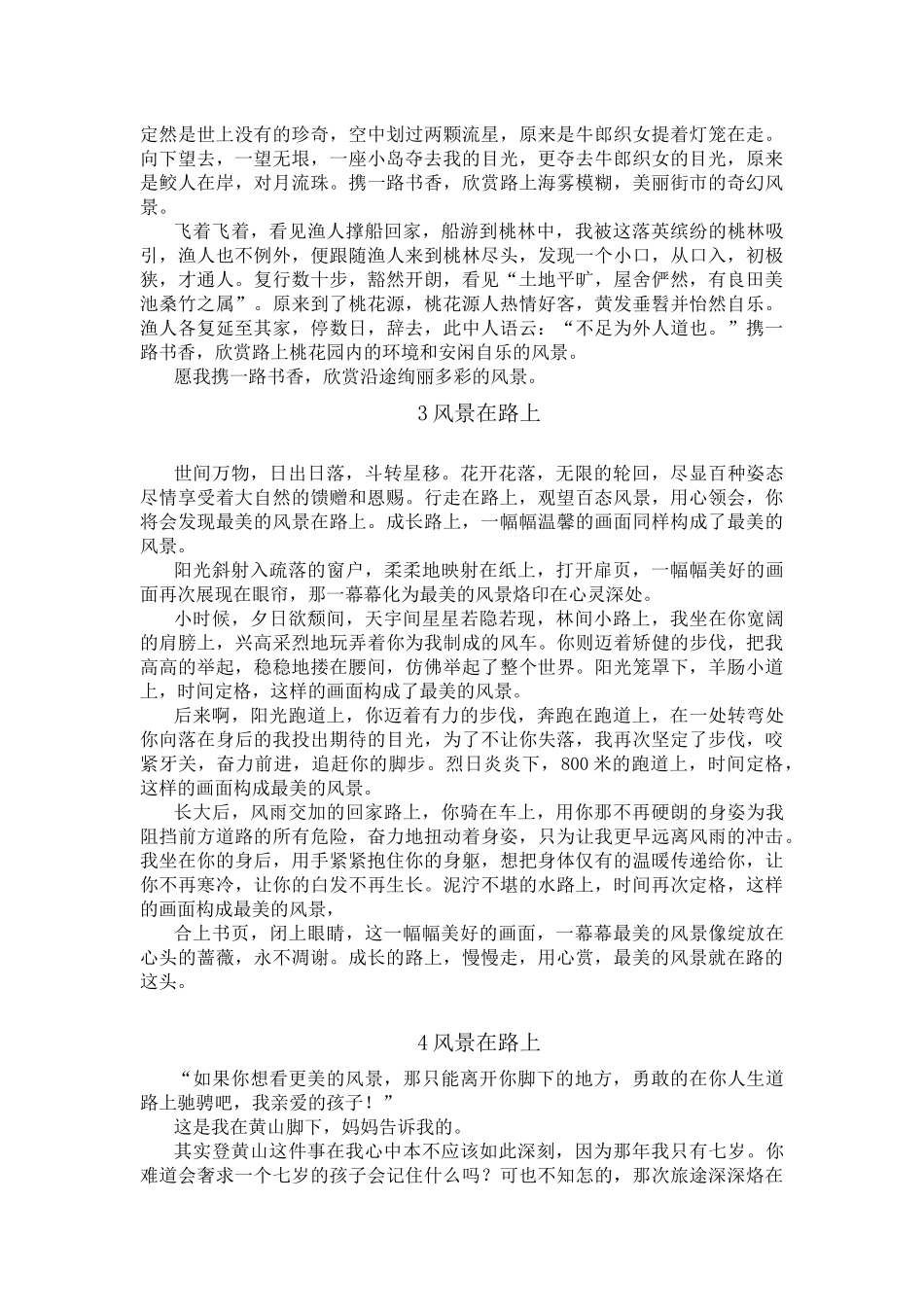 中考作文《风景在路上》写作指导_第3页