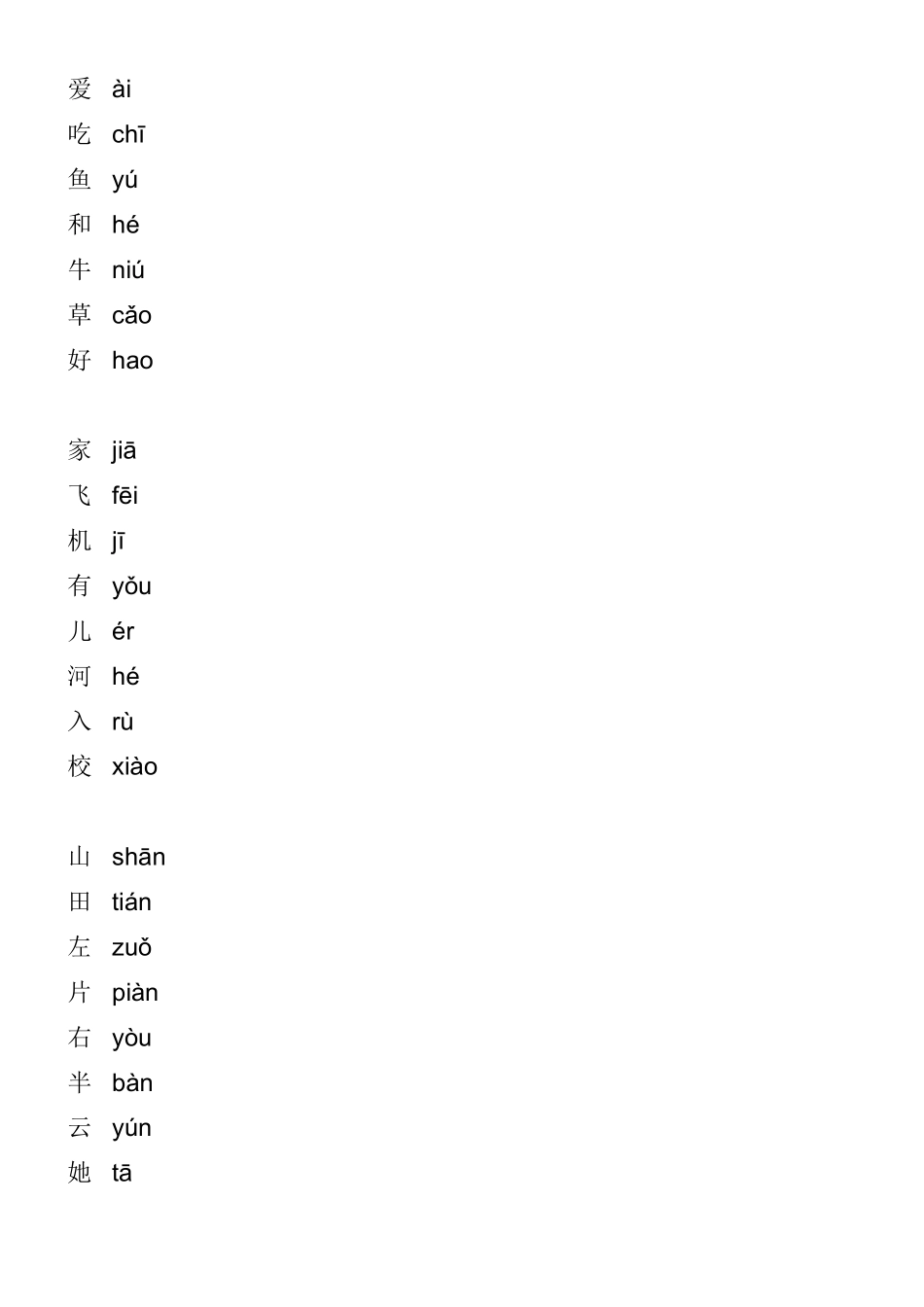 人教版一年级语文上册生字表（一）笔顺 生字表（一）共400个字_第3页