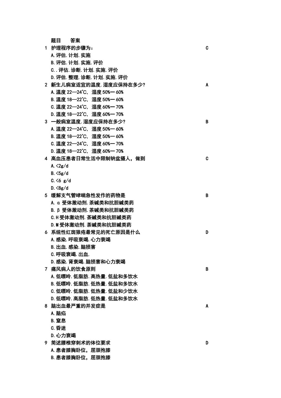 高级护理测试题_第1页