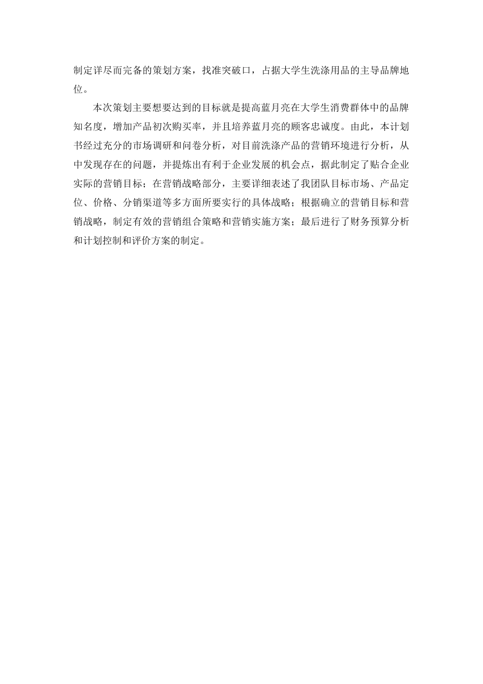 蓝月亮洗衣液营销计划书_第2页