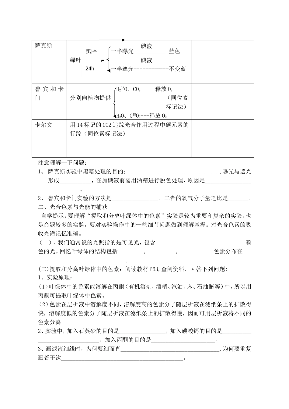 光合作用 高一生物教学设计_第2页