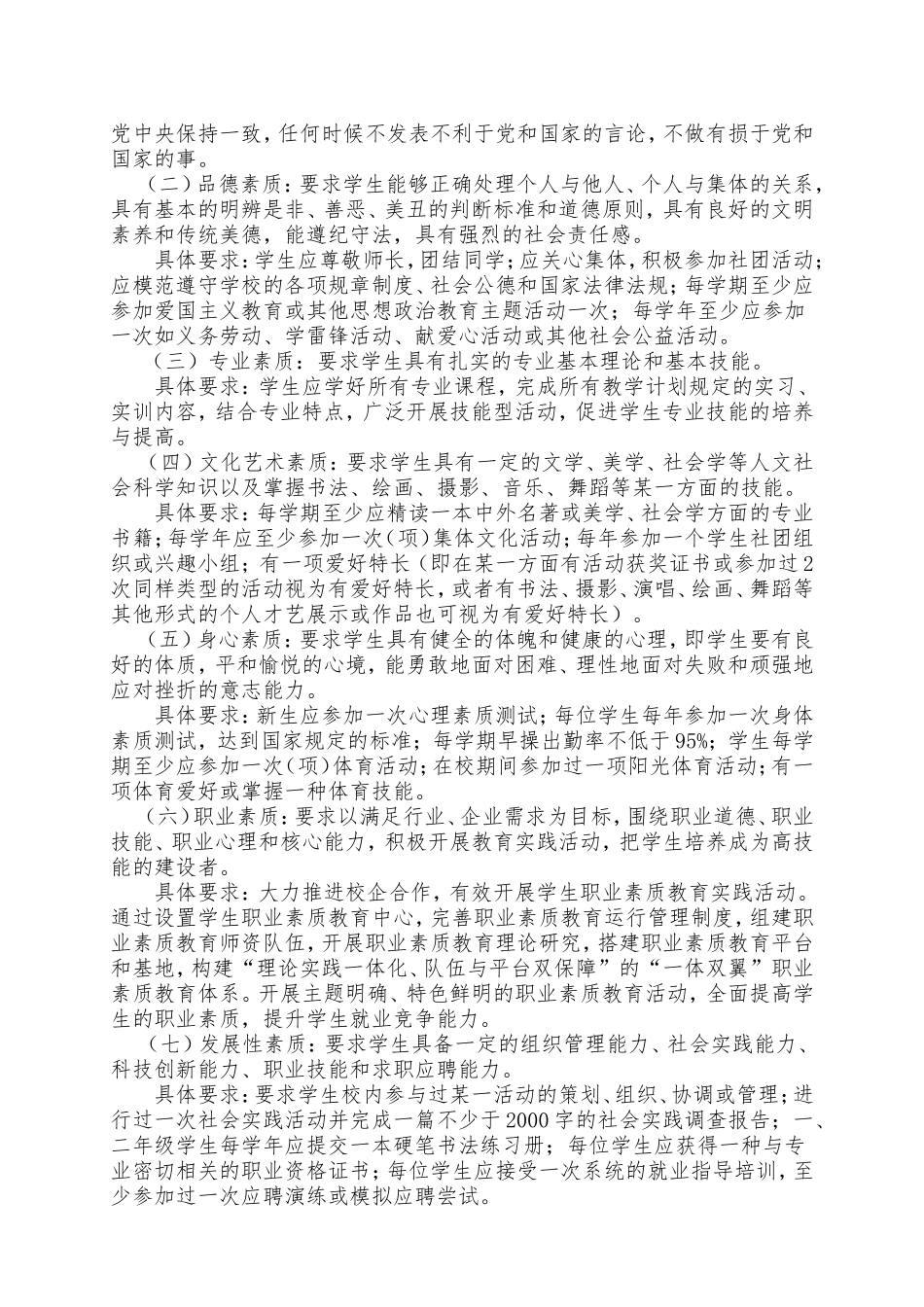 市职业教育中心学校学生综合素质培养实施方案_第2页