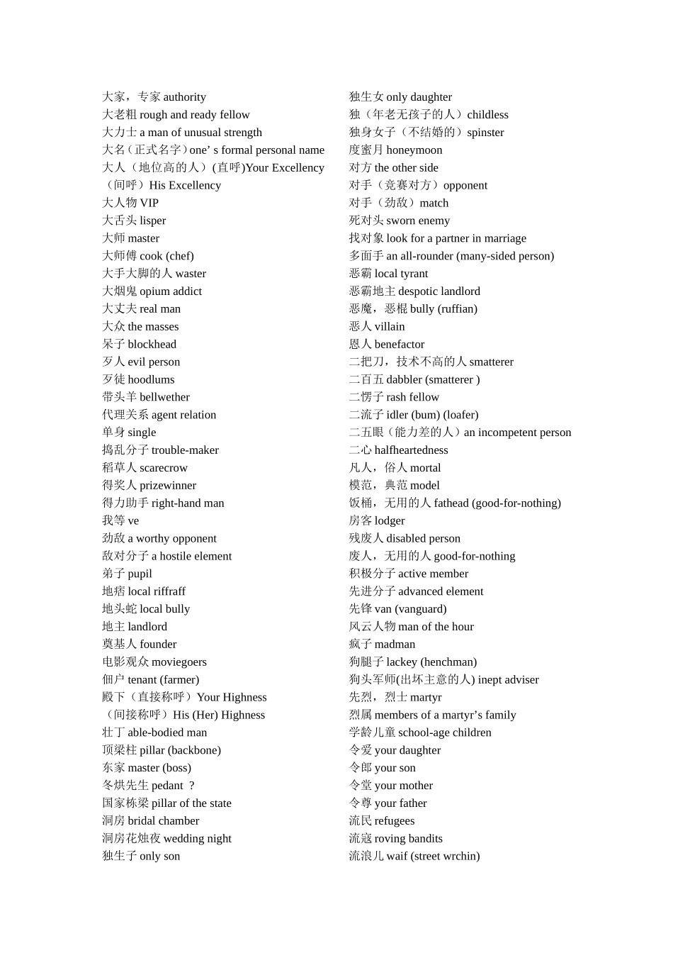 社会关系称谓英语词汇_第3页