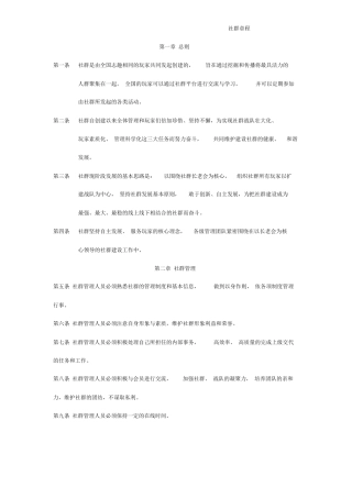 社群社区群的章程
