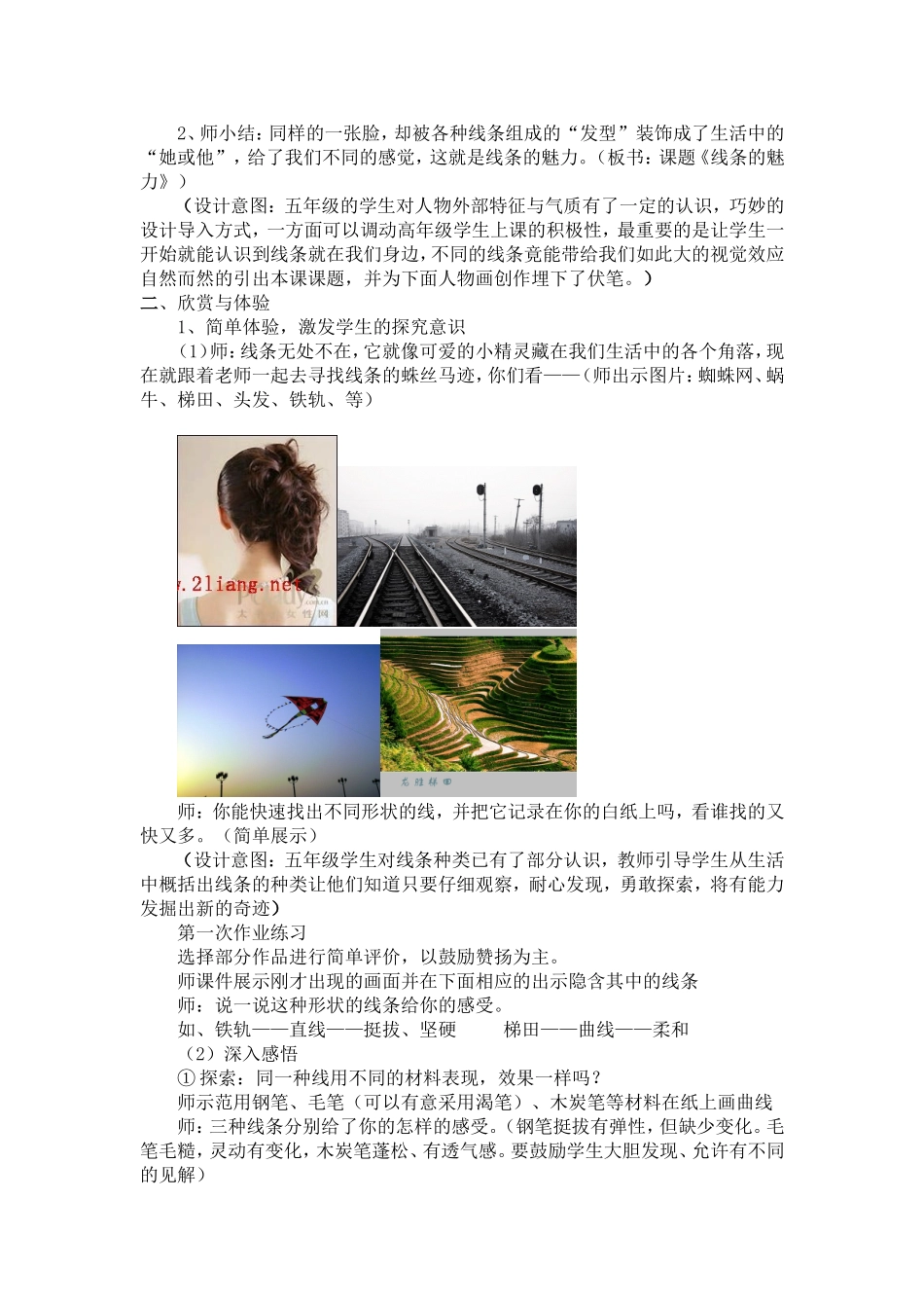 苏少版小学美术第十册《线条的魅力》教学设计_第2页
