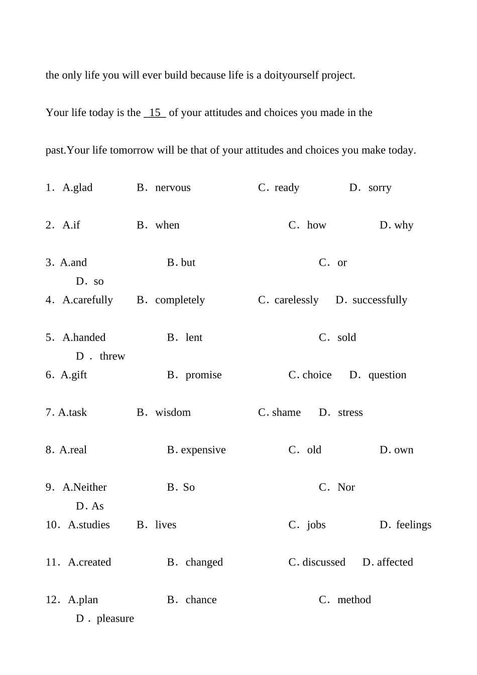 题型加练一 英语短文填空_第2页