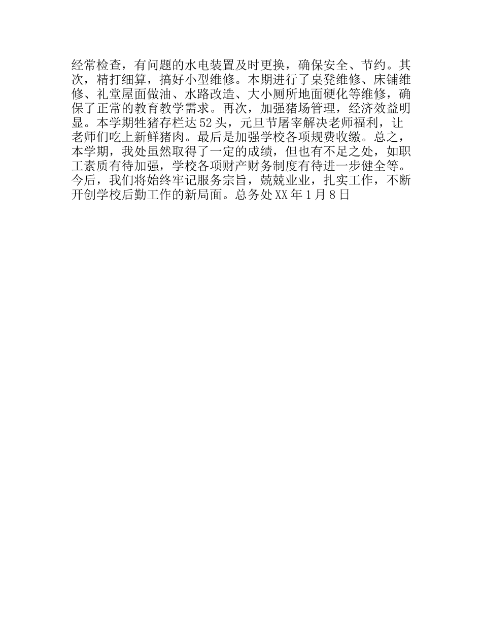 学年度上学期总务工作总结_第2页