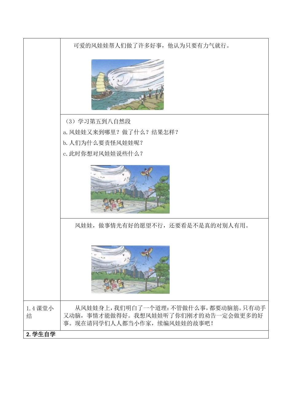 小学语文人教课标版二年级上册第四组第十六课《风娃娃》活动设计第2课时_第3页