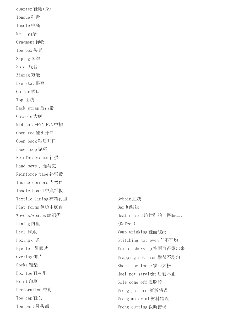 鞋子各个词汇英语汇总_第2页