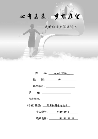 心有未来，梦想在望 计算机专业学生职业生涯规划书