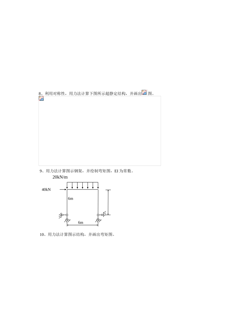 已知图示结构弯矩图，试作剪力图测试题_第2页
