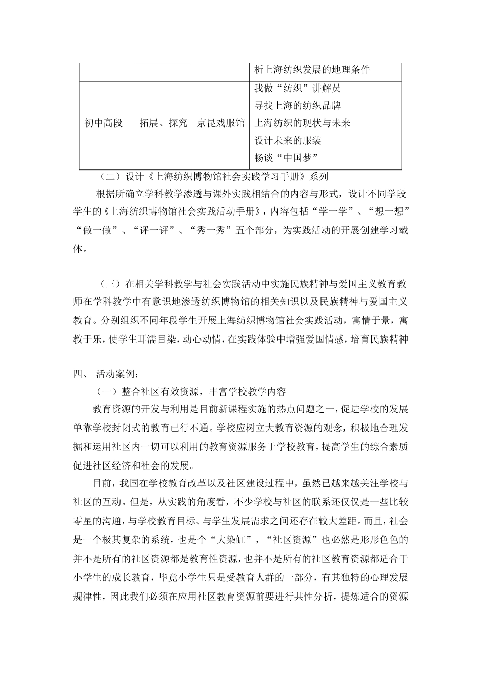 一机一杼织人生，一思一做丰课程---上中小学社会优秀实践项目总结报告_第3页