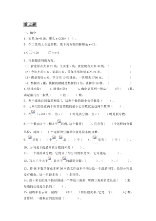 分数和除法重点题