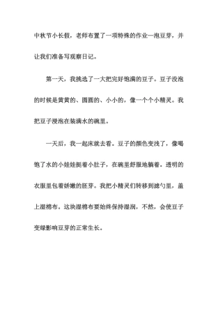泡豆芽观察日记。
