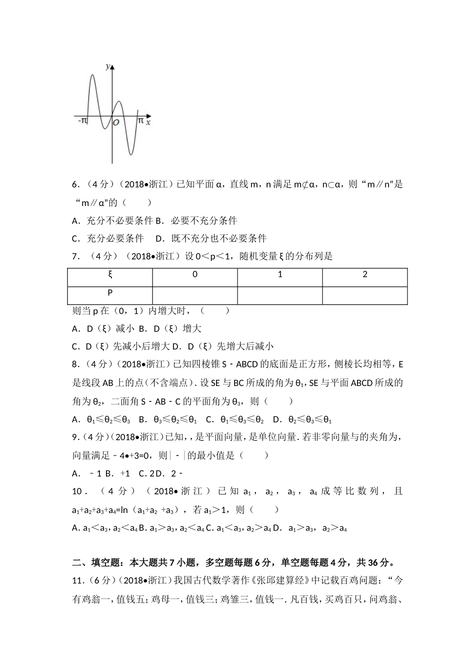浙江省高考数学试卷（新教改）_第2页