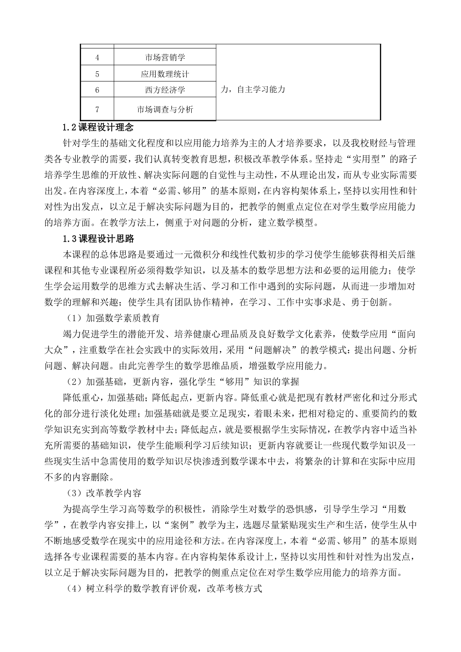 镇江市高等专科学校《经济数学》课程标准汇编_第3页